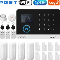 Smart Home Alarm System, Trådløs Forbindelse, Kompatibel med Smart Life,EU stik, E-2G Hjemmealarmsystemer