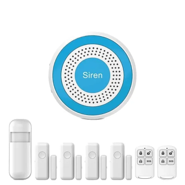 Discount Smart Home Alarm System, Trådløs Forbindelse, App-Styret,WiFi Alarm Kit G, EU Stik Hjemmealarmsystemer