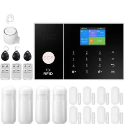 Hjemmealarmsystemer^Smart Home Alarm System, WiFi & 4G Forbindelse, Bevægelsesdetektion,E, EU-stik