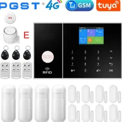 Hjemmealarmsystemer^Smart Home Alarm System, WiFi & 4G Forbindelse, Bevægelsesdetektion,E, EU-stik