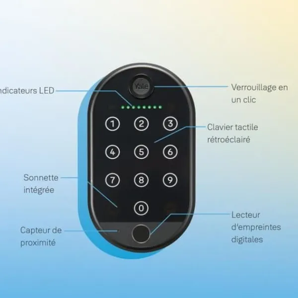 New Smart Keyboard - YALE - Biometrisk - Op til 10 brugere på tastaturet Hjemmealarmsystemer