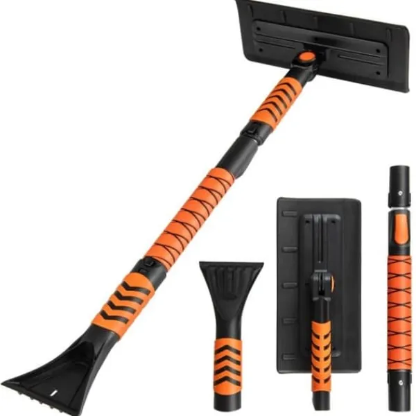 Sne skovl og isskraber, 31x15x84-104 cm, orange Snerydning