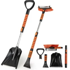Sale Sne skovl sæt, 27x13x87-107 cm, orange Snerydning