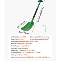 Best Snedeskovl, 66-81x21.5 cm, Grøn, Aluminiumlegering Snerydning
