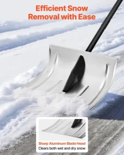 Discount Sneskovl - Til Indkørsel - Bredde 40 cm - Aluminiumslegering - Skridsikkert Greb - Stor Kapacitet - Aftageligt Design - Letvægt Snerydning