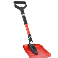 Snerydning^Sneskovl til indkørsel - Foldbar model - D-formet håndtag - Justerbart skaft 91-102 cm - Bladbredde 22 cm - Letvægts aluminiumslegering