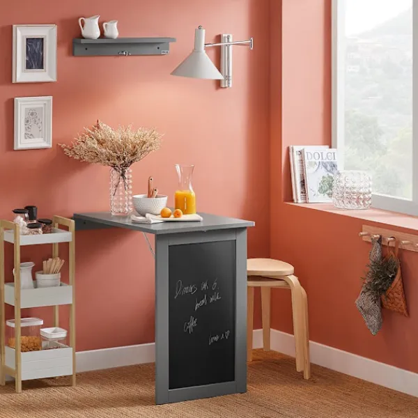 SoBuy Vægbord Træfoldebord 50x75x76cm - Grå Barbord med tavle FWT20-HG Postkasser & Brevindkast