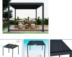 Discount SOL PRO Bioklimaattinen pergola 7860 X 4005 valmistettu alumiinista, automaattisesti säädettävällä katolla ja LED-valaistuksella – antrasiittiväri | CDON Buer, Spalier, Lysthuse Uden Tag
