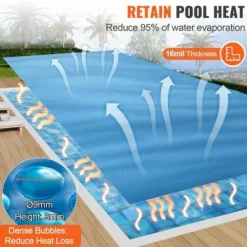 Pool- & Spatilbehør^Solafdække til pool 975x487 cm blå, 16 mil, PE materiale