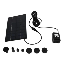 Springvand & Damme^Solar dampumpesæt med anti-tilstopningsnet - nem montering, 9V 1,8W, til udsmykning af havepool