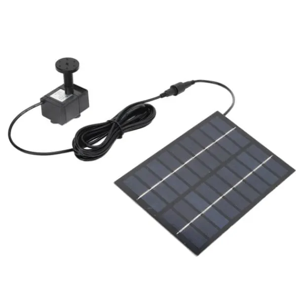 Springvand & Damme^Solar dampumpesæt med anti-tilstopningsnet - nem montering, 9V 1,8W, til udsmykning af havepool