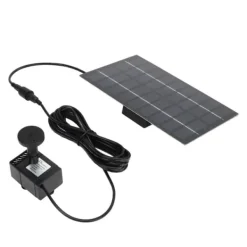 Springvand & Damme^Solar dampumpesæt med anti-tilstopningsnet - nem montering, 9V 1,8W, til udsmykning af havepool