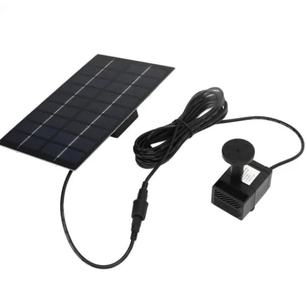Springvand & Damme^Solar dampumpesæt med anti-tilstopningsnet - nem montering, 9V 1,8W, til udsmykning af havepool