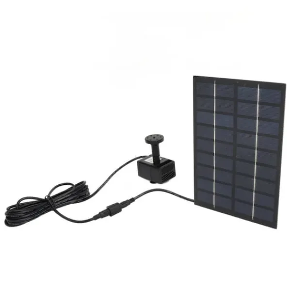 Springvand & Damme^Solar dampumpesæt med anti-tilstopningsnet - nem montering, 9V 1,8W, til udsmykning af havepool