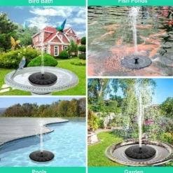 Sale Solar Fountain - Solar Powered Fountain til Fuglebad 16cm Springvand & Damme