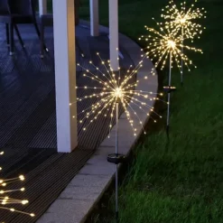 SOLAR Havelampe FARVERIGT Fyrværkeri 200 LED JULEPYNT Havedekorationer