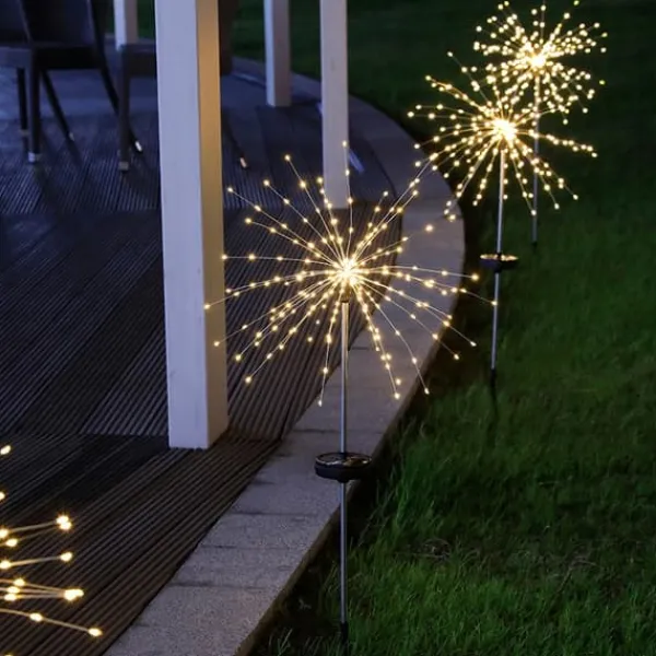SOLAR Havelampe FARVERIGT Fyrværkeri 200 LED JULEPYNT Havedekorationer