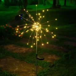 SOLAR Havelampe FARVERIGT Fyrværkeri 200 LED JULEPYNT Havedekorationer