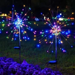 Discount SOLAR Havelampe FARVERIGT Fyrværkeri op til 200 LED JULEFEST Havedekorationer