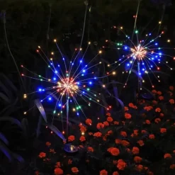 Discount SOLAR Havelampe FARVERIGT Fyrværkeri op til 200 LED JULEFEST Havedekorationer