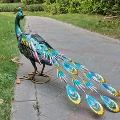 Havedekorationer^Solar Peacock Staty Light Vattentätt dekorativt järn Utomhus Peacock Light för Pathway Patio Bakgård Gräsmatta Dekoration