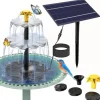 Best Solar springvand til haven – Fuglebad springvand med 3-lags vandfald, 4 dyser og DIY vandfunktion Springvand & Damme