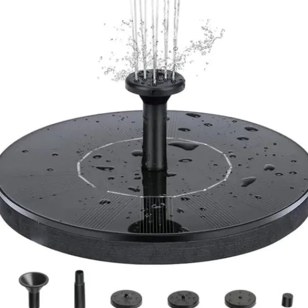 Springvand & Damme^Solar springvandspumpe 13 cm, flydende vandpumpe 210 l/t, vandtæt til fuglebad og pool