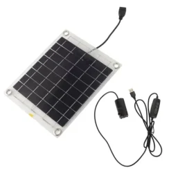 Solar vandpumpesæt med 10W dobbeltsidet monokrystallinsk silicium solpanel - 5V 3W lavstøjspumpe Springvand & Damme