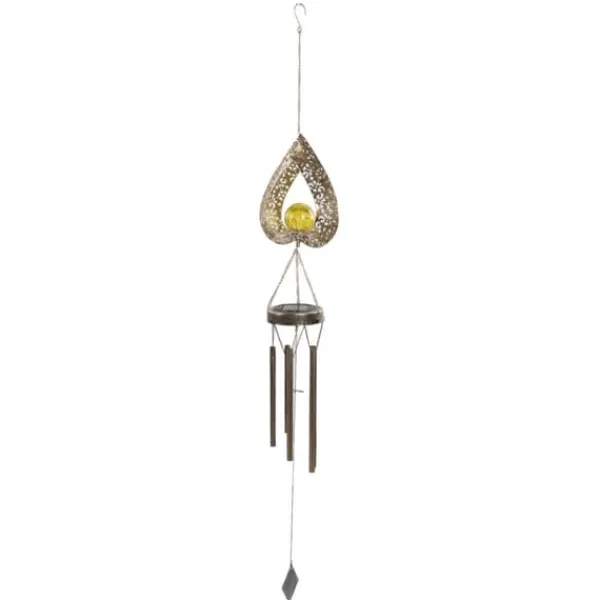 Vinddekoration^Solar Wind Chime Lys dekorativ udendørs terrasselampe jern kunst gave