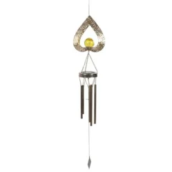 Vinddekoration^Solar Wind Chime Lys dekorativ udendørs terrasselampe jern kunst gave