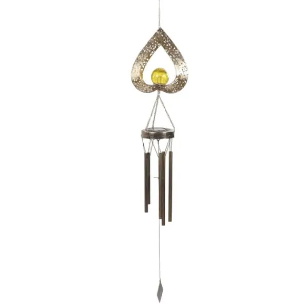 Vinddekoration^Solar Wind Chime Lys dekorativ udendørs terrasselampe jern kunst gave