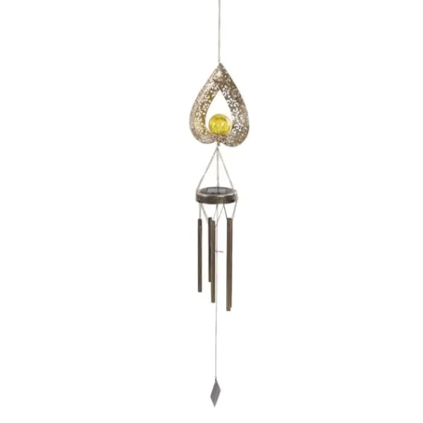 Vinddekoration^Solar Wind Chime Lys dekorativ udendørs terrasselampe jern kunst gave