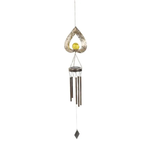Vinddekoration^Solar Wind Chime Lys dekorativ udendørs terrasselampe jern kunst gave