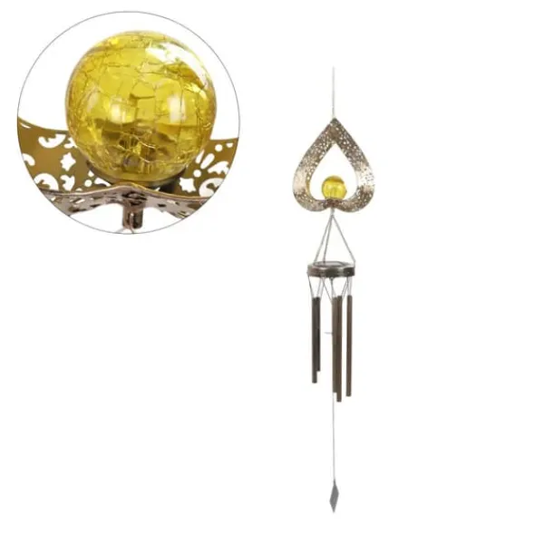 Vinddekoration^Solar Wind Chime Lys dekorativ udendørs terrasselampe jern kunst gave