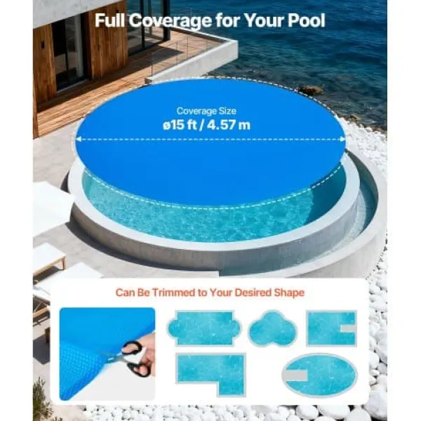 Hot Solardækken til pool, 457 cm rund, blå, PE-materiale Pool- & Spatilbehør