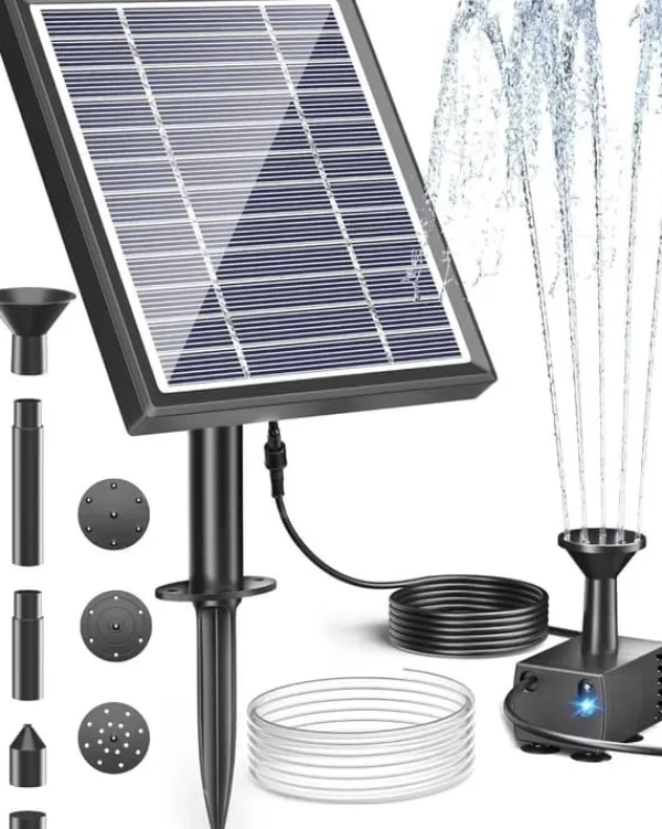 Springvand & Damme^Solart fountain, 5V/2.5W solpanel, 170L/t pumpeflowrate,5V 2.5W 170L h