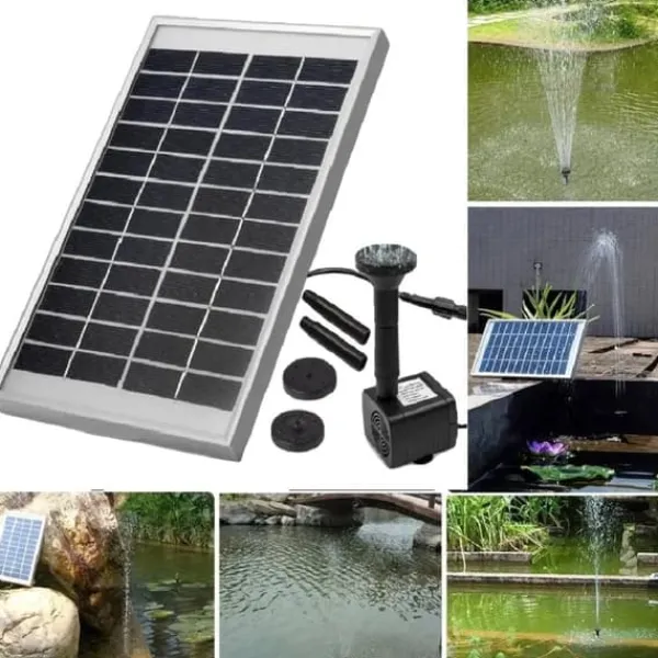 Springvand & Damme^Solartankvandpumpe, 500L/t flowrate, 60cm sprøjtehøjde, solcelledrevet