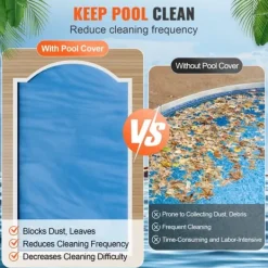 Solartæppe til swimmingpool, 24 x 12 ft rektangel, til både nedgravede og overjordiske pools, 16 mil blåt solar cover, energieffektiv opvarmning Pool- & Spatilbehør
