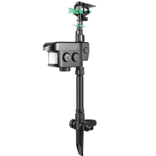 Online Solcelledrevet dyreskræmmer - Bevægelsessensor sprinkler - 0–270° sprayvinkel - 120° sensor - 5 s vandstød - 10/20/30 min vanding - 3–8 bar Vanding