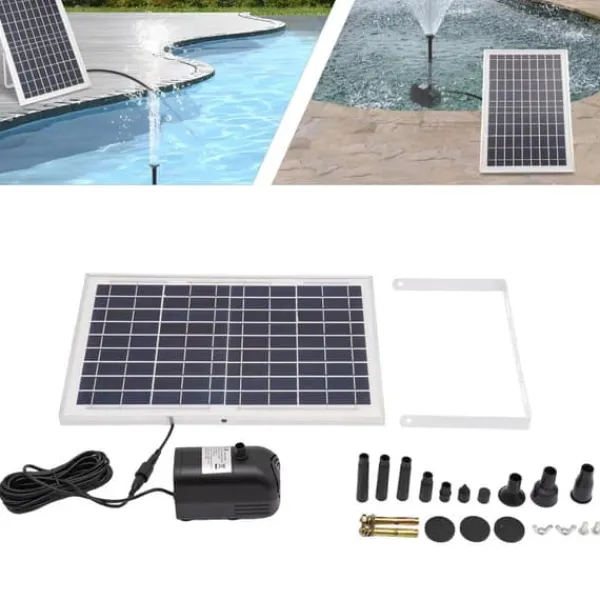 Hot Solcellepumpe - Fontæne- og vandfaldspumpe - 10 W - 1000 l/h - Havedam og springvand - Hvid Springvand & Damme