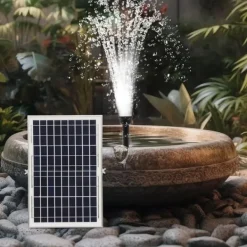 Hot Solcellepumpe - Fontæne- og vandfaldspumpe - 10 W - 1000 l/h - Havedam og springvand - Hvid Springvand & Damme