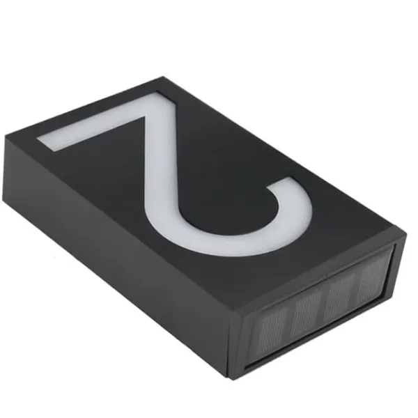 Adresseskilte & Husnumre^Soldrevet LED-adresseskilt til udendørs brug (nummer 2)