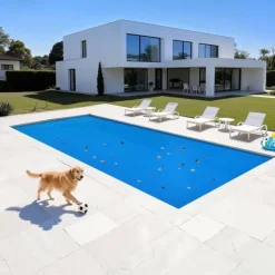 Pool- & Spatilbehør^Solfolie til pool - Rektangulær bobleoverdækning - 10,97 x 4,88 m - 0,30 mm - PE-materiale - Varmeabsorberende og -bevarende - Blå