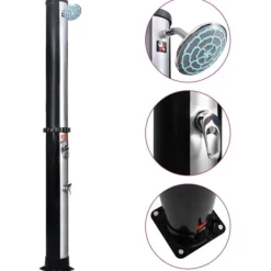 Spa & Udendørsbad^Solopvarmet udendørsbruser med brusehoved og hane 40 l - Solopvarmet Bruser - Solopvarmede Brusere - Home & Living