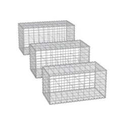 Havekurve^SONGMICS trådkurv med 5 x 10 cm maskestørrelse, 3 stk. sæt, sølvfarvet