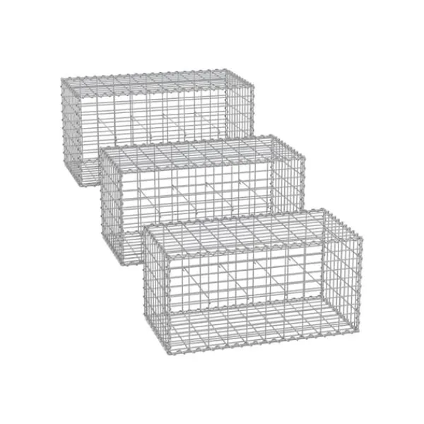 Havekurve^SONGMICS trådkurv med 5 x 10 cm maskestørrelse, 3 stk. sæt, sølvfarvet