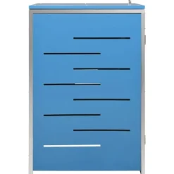 Skure, Garager & Carports^Sopkärlsskjul i rostfritt stål - Robust och vädertålig design | Storlek: 69x77,5x112,5 cm