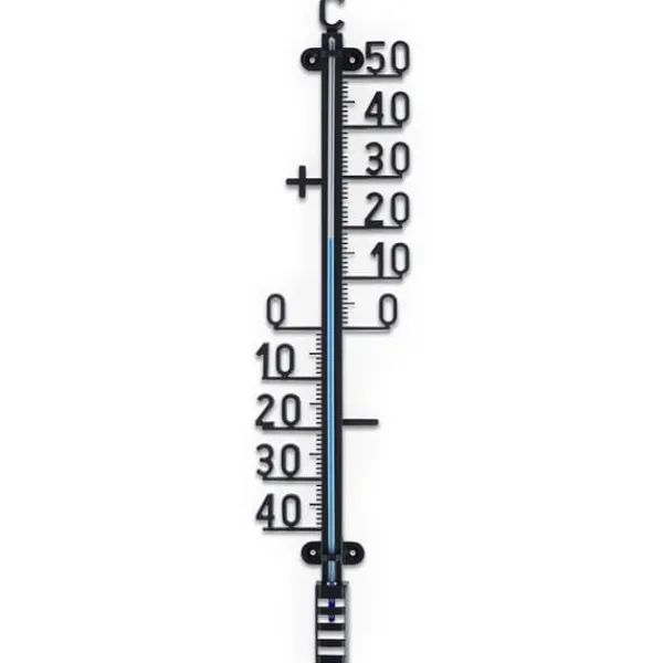 Regnmåler^Sort udendørstermometer 41 cm
