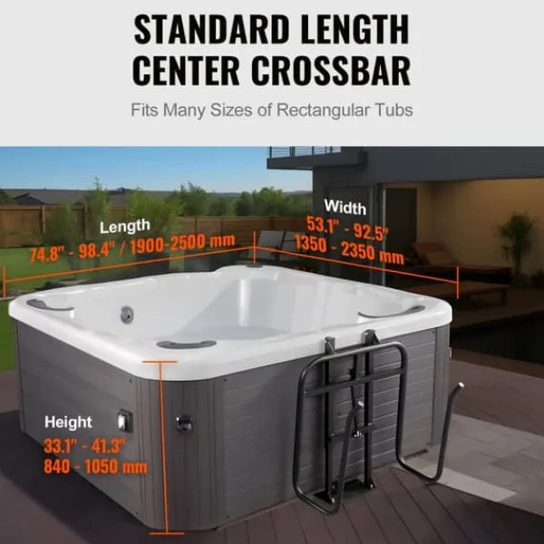 Outlet Spa Cover Lift, Hydraulisk Højde 33,1" - 41,3", Bredde 53,1" - 92,5", Justerbar, Under-sidet installation Pool- & Spatilbehør