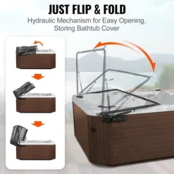 Online Spa Cover Lift, Justerbar Hydraulisk, Bredde 69" - 96,5", Monteret på Begge Sider, Ideel til Forskellige Hot Tubs Spa & Udendørsbad